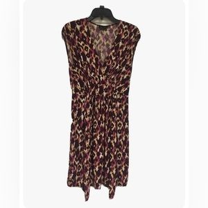 $108 Max and Cleo Jungle Print Dress Size S animal print pink stretch colorful